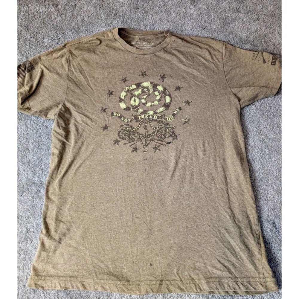 Grunt Style T Shirt Mens Size XL Do Not Tread On Me Brown Short Sleeve